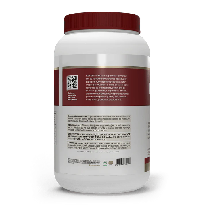 Whey Protein Isolado - Isofort - 900g Chocolate- Vitafor