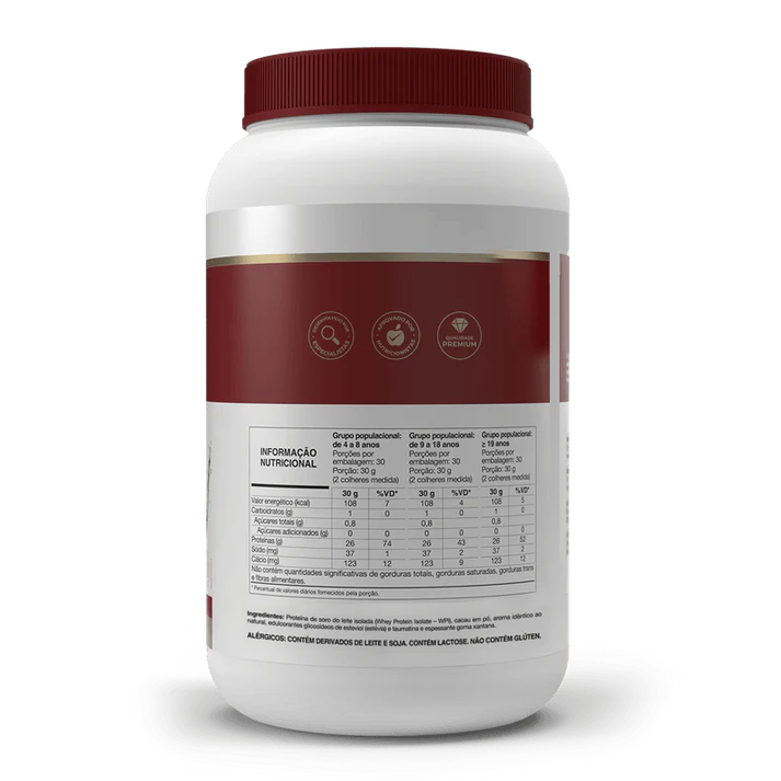 Whey Protein Isolado - Isofort - 900g Chocolate- Vitafor