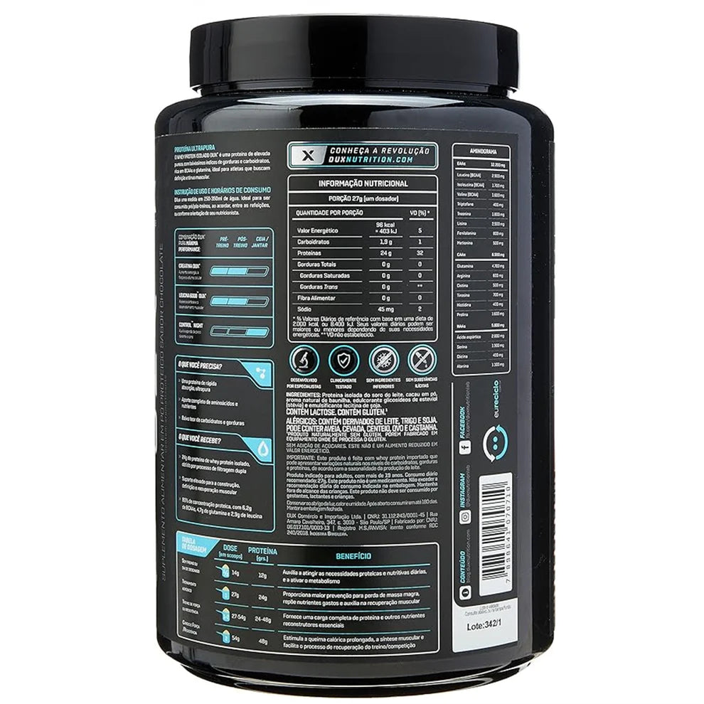 Whey Protein Isolado Pote 900g Dux Nutrition