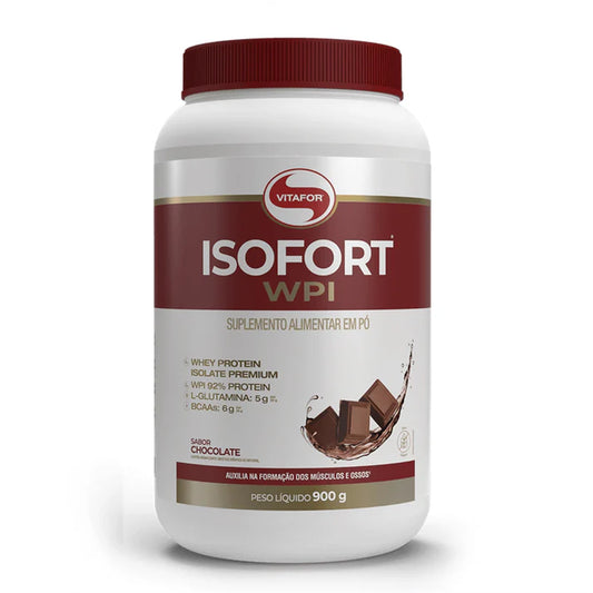 Whey Protein Isolado - Isofort - 900g Chocolate- Vitafor